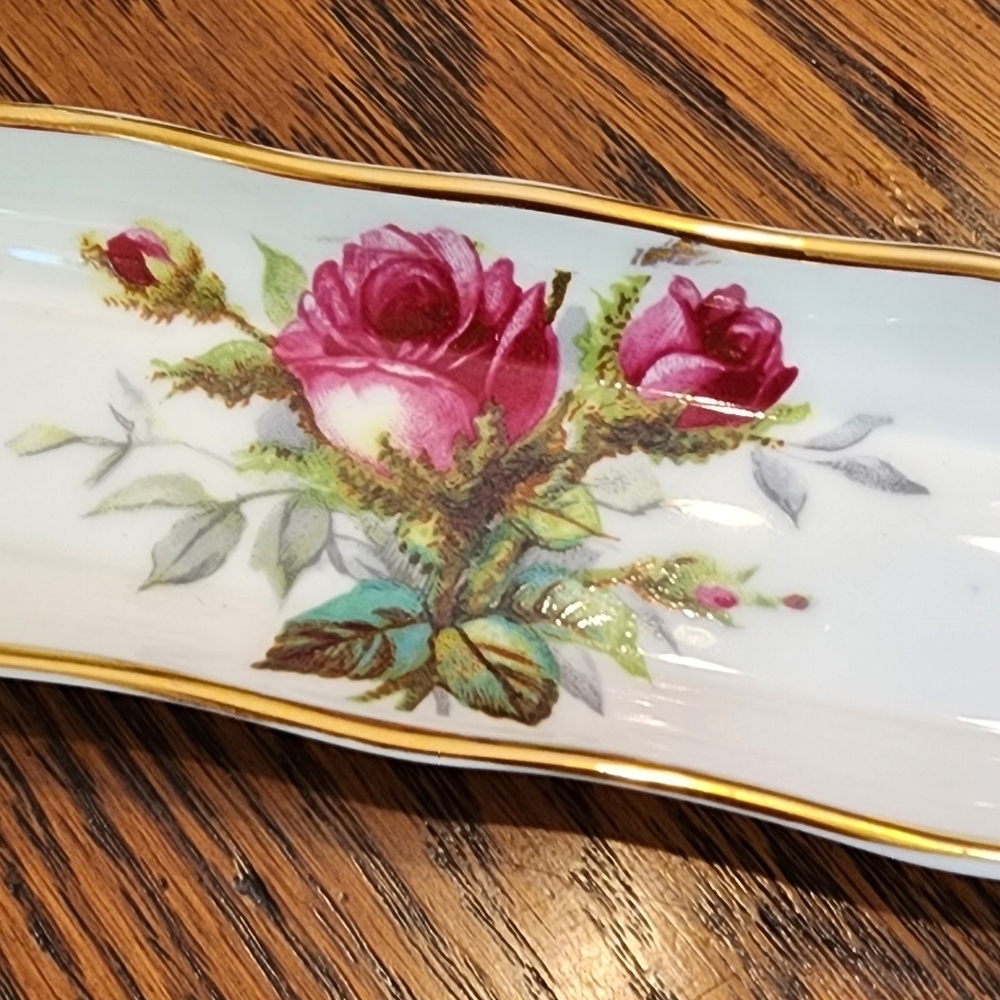 Hammersley Roses Gold Mint Candy Tray Trinket Dish Vintage Bone China England - Picture 2 of 6